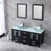 Sliverylake 60" Black MDF Double Bathroom Vanity Cabinets and Vessel Sinks w/Mirrors Faucet Drain Combo(Silver) - B074SGP2L7